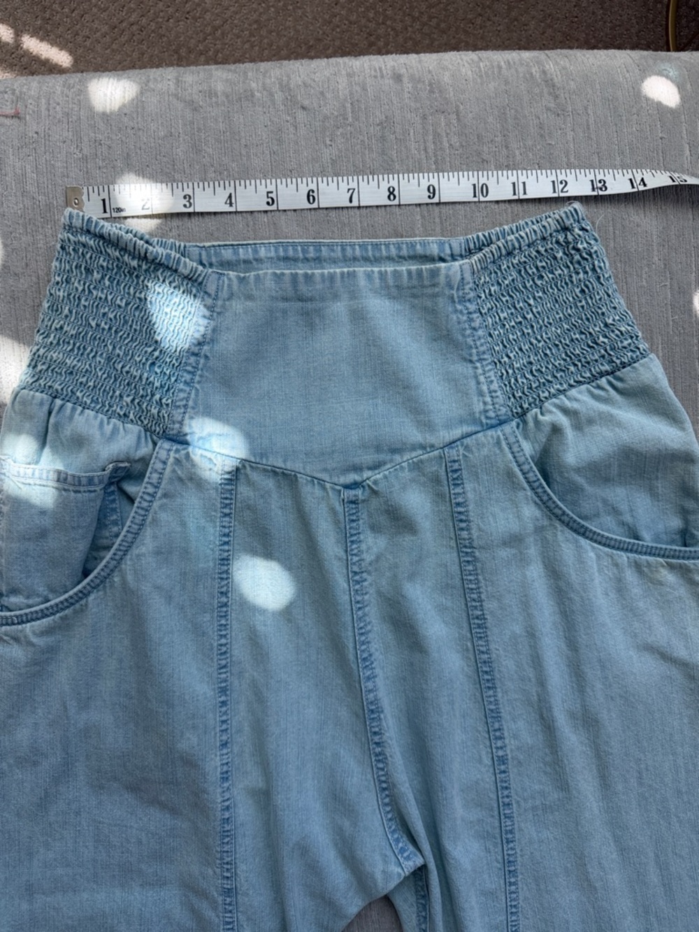 Free People Light Blue Cropped Wide-Leg Jeans - Picture 4 of 7